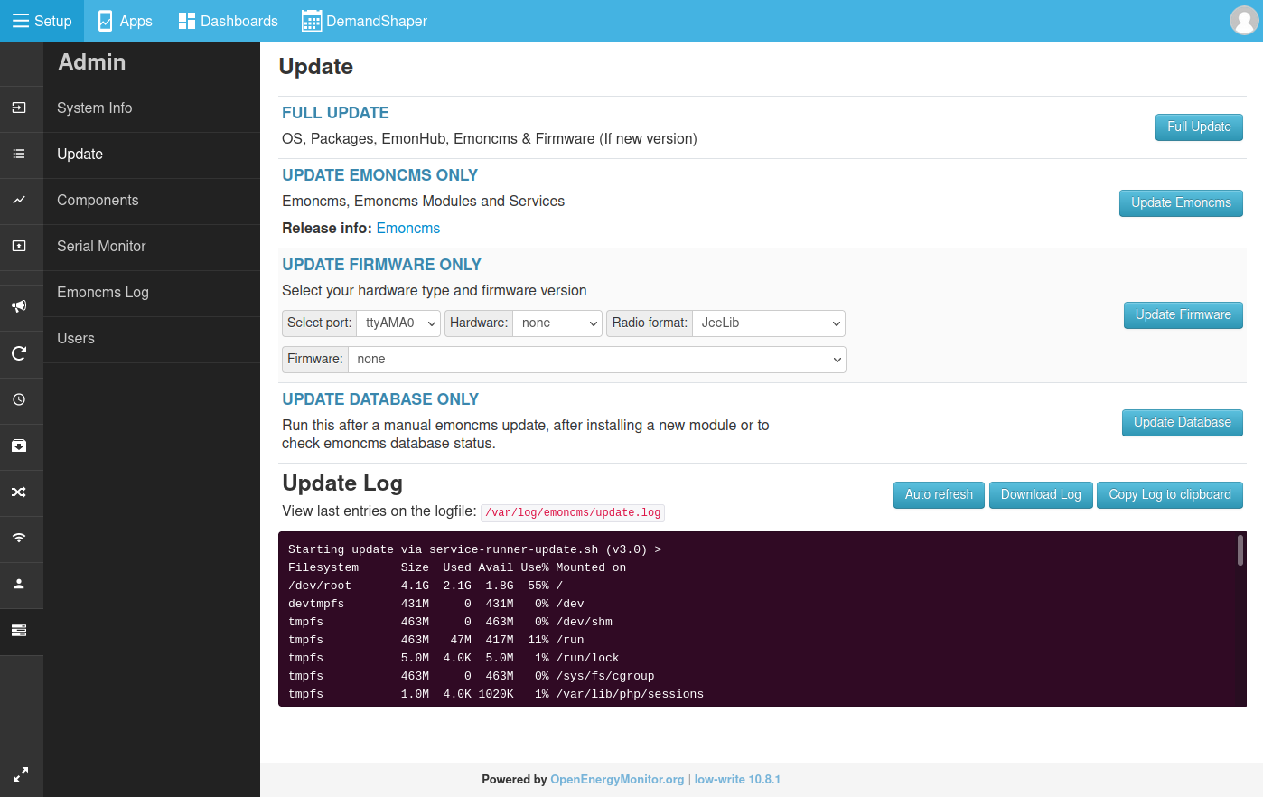 Update page